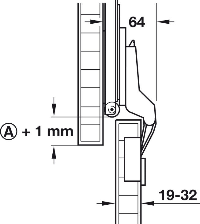Inlay Door Accessory Pack, 40 mm, for HÃ¤fele Slido F-Park 71 16A