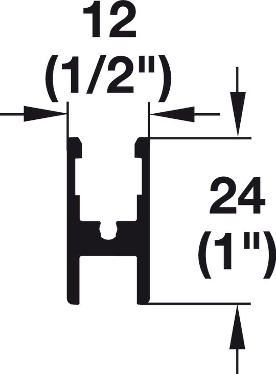 Glass Fixing Profile, Hawa Clipo 36 GPK/GPPK Inslide