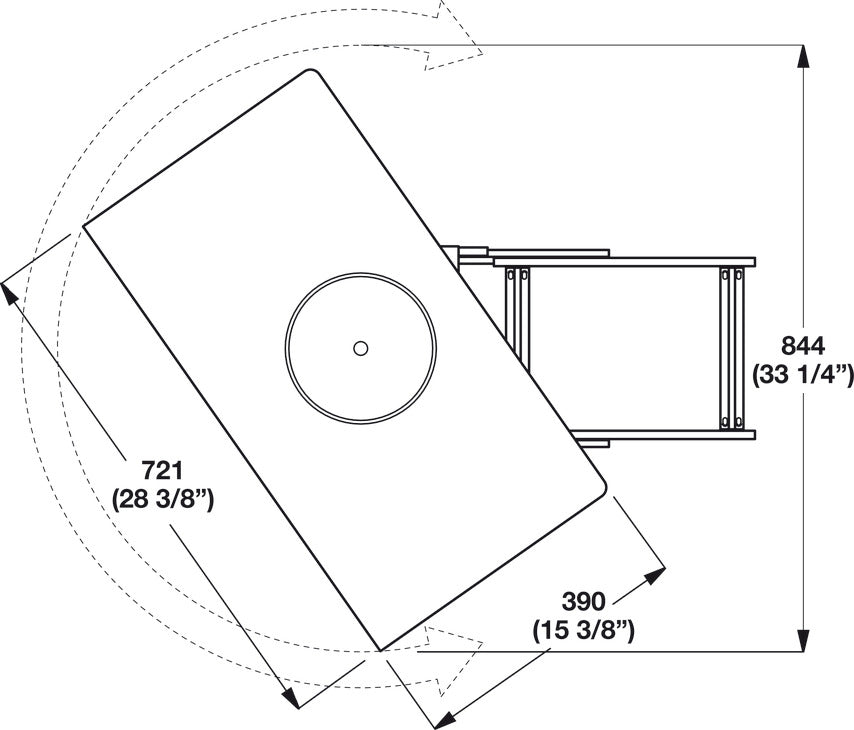 Full Extension TV Swivel, 180° Pivot
