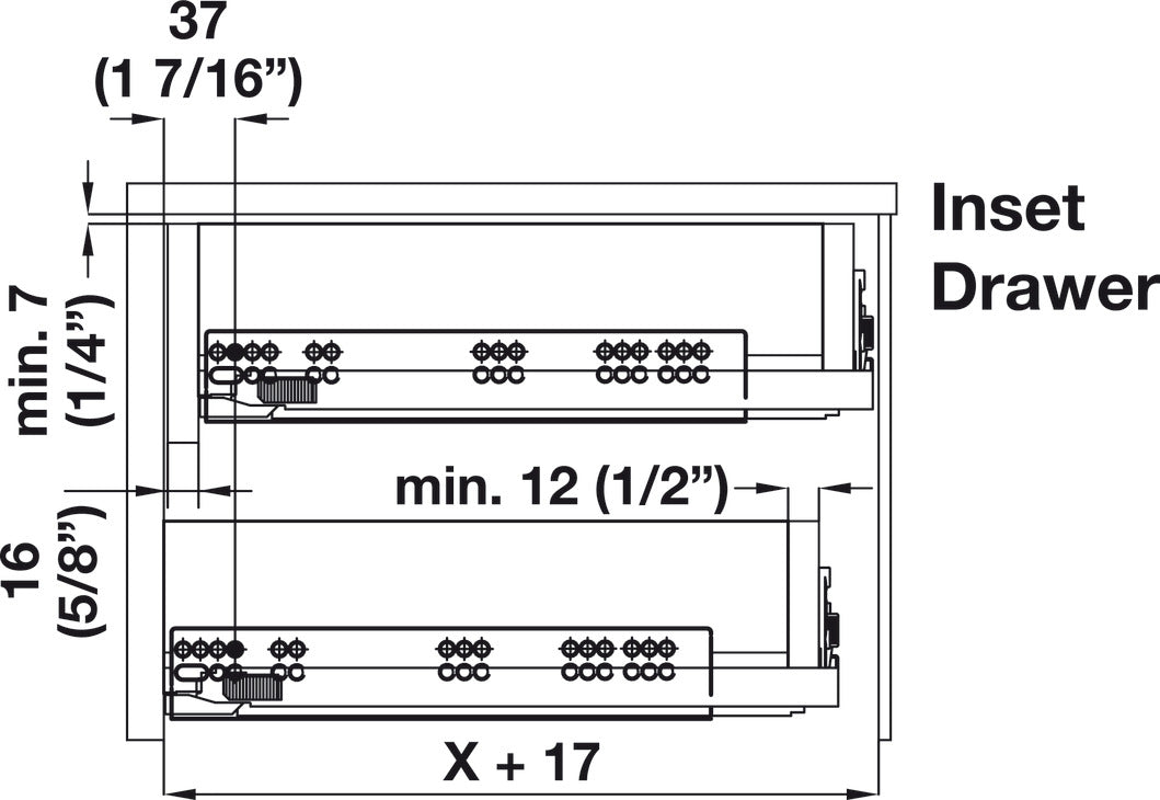 Grass Dynapro 16 Full Extension Slide, 100 lbs.