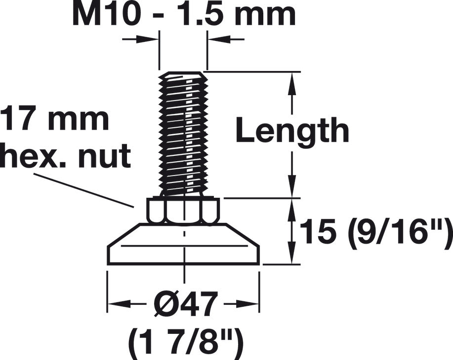 Base Leveler, M10, Fixed