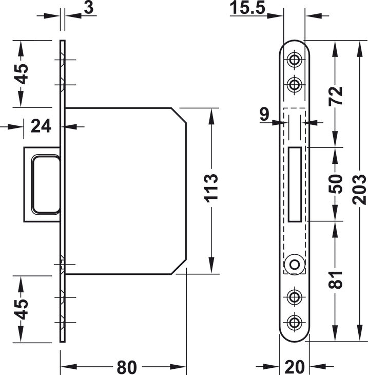Pocket Door Pull, Spring-Loaded