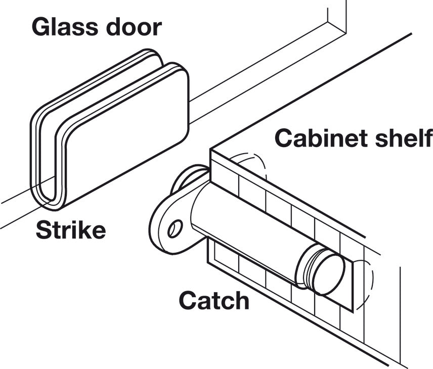 Magnetic Pressure Push Latch, 1.2 kg Pull