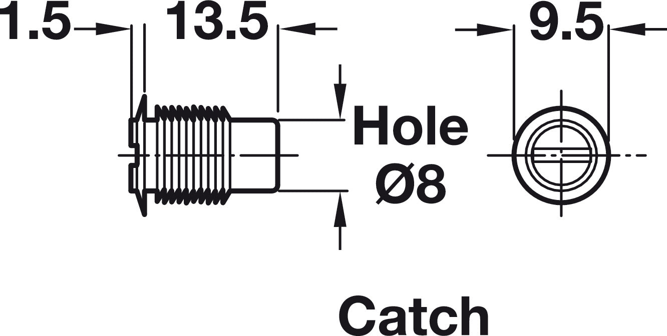 Magnetic Catch, Recessed, 2 kg Pull