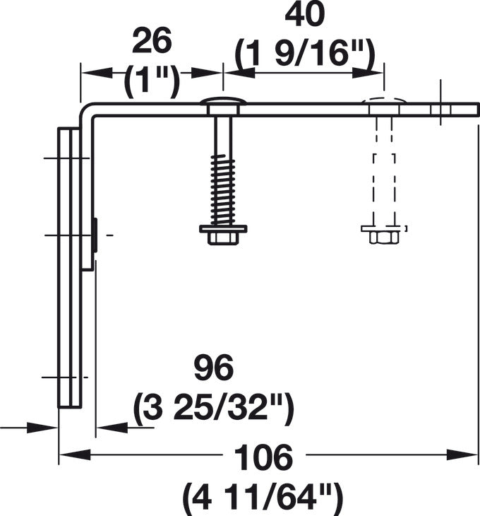 Safety Bracket, for HÃ¤fele Wall Bed