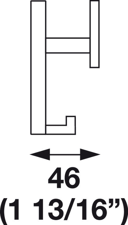 Wardrobe Hook, 90 x 46 x 90 mm (W x D x H)