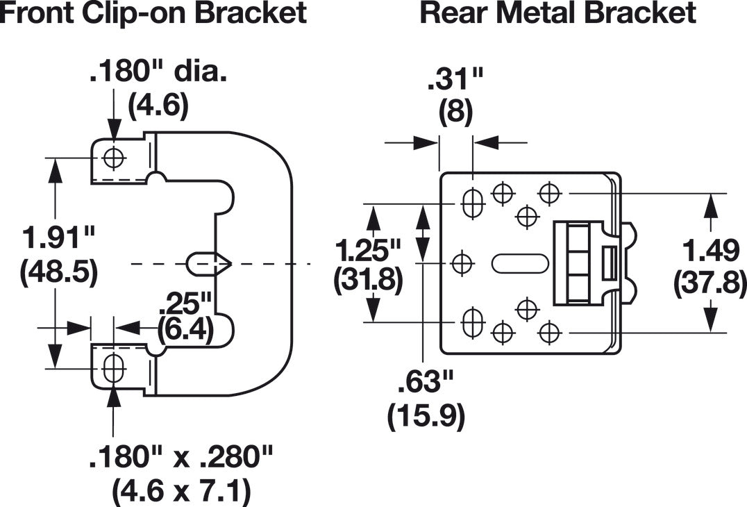 Optional Face Frame Bracket, for Accuride 2132 Side Mounted Slide