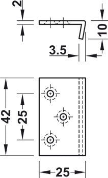Angled striking plate, for SYMO 3000 Spring Bolt Rim Lock