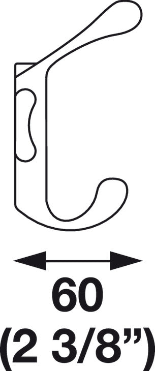 Hat & Coat Hook, 90 x 60 x 110 mm ( W x D x H)