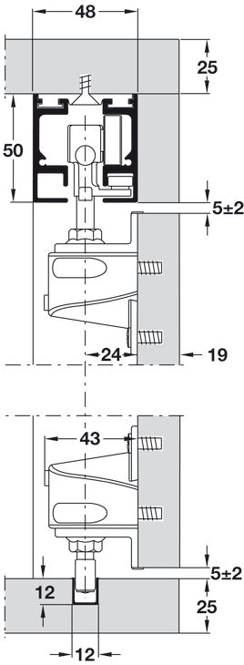 Sliding Door Hardware, Hawa Aperto 40/F, set