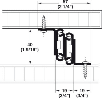 Accuride 301-2590 Overview Base Mounted Slide, 7/8" Extension