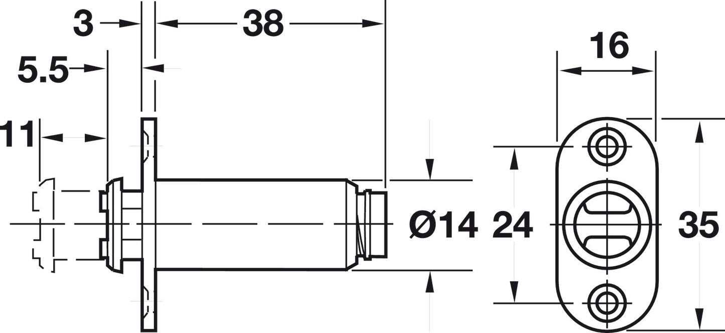 Magnetic Pressure Push Latch, 1.2 kg Pull