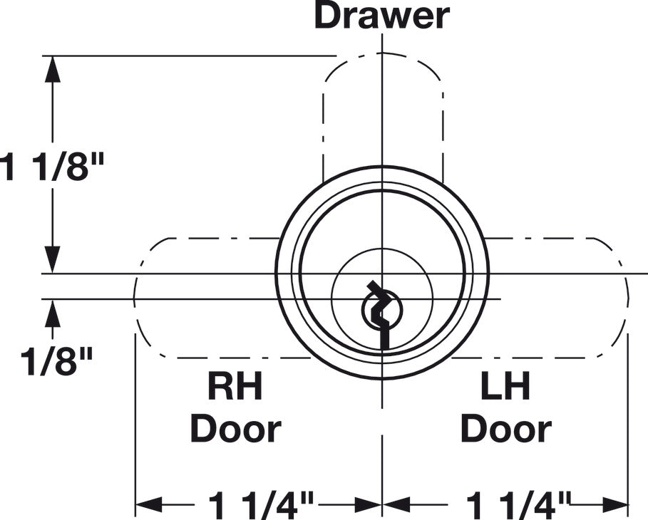 Cabinet Drawer Cam Lock, C8102 Series, Keyed Alike