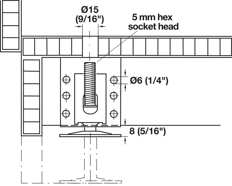 Base Leveler, Heavy Duty With Supporting Bracket – Commercial Sourcing