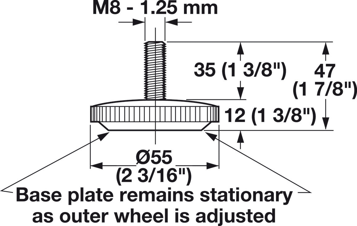 Base Leveler, M8 x 35 mm