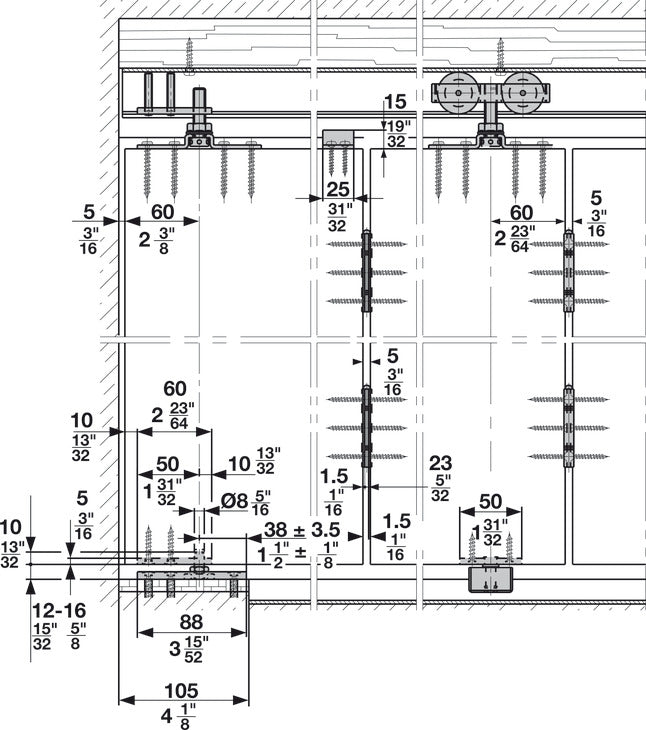 Sliding Door Hardware, HAWA Bifold 30, set