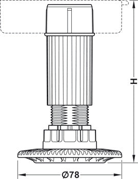 Adjustment Feet, for HÃ¤fele AXILOâ„¢ 78 plinth system