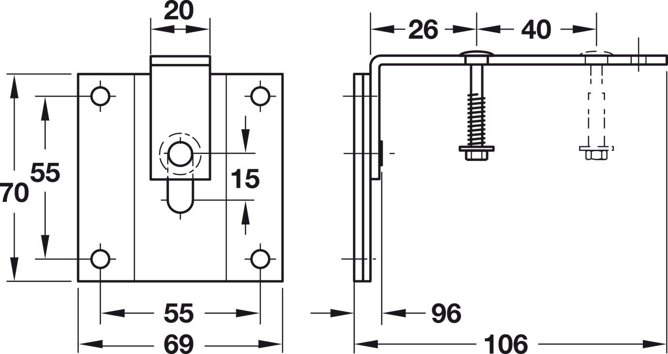 Safety Bracket, for HÃ¤fele Wall Bed