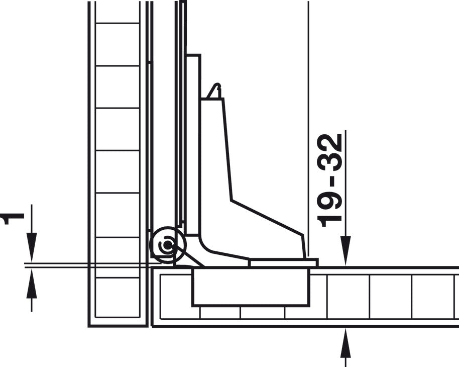 Inlay Door Accessory Pack, 40 mm, for HÃ¤fele Slido F-Park 71 16A