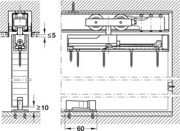 Assembly Wedge, for Doors Running in the Ceiling