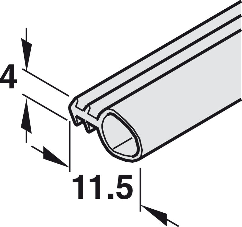 Door Seal, for rebate seal, for Hawa Variofold and Centerfold 80/H