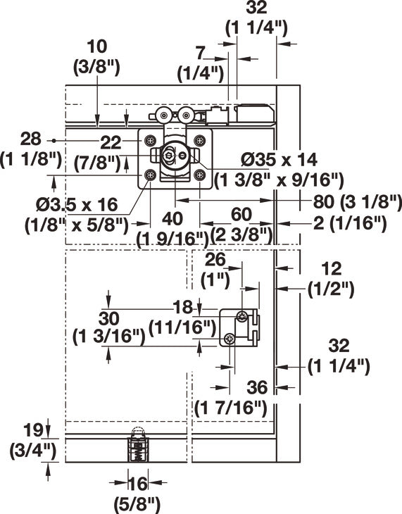 Sliding Door Hardware, Hawa Clipo 36 H IF, set