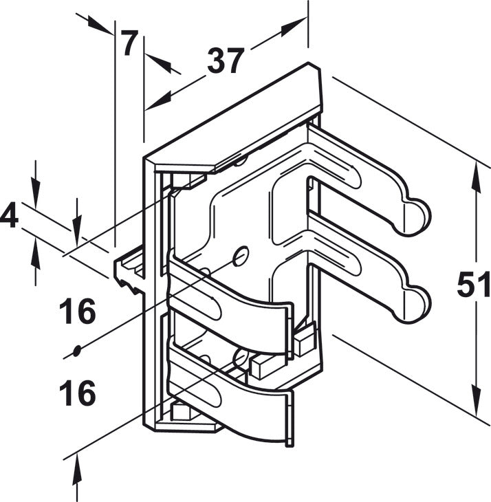 Plinth Panel Clip, 2-Part