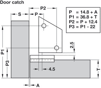 Door Catch, for Screw-mount Catch