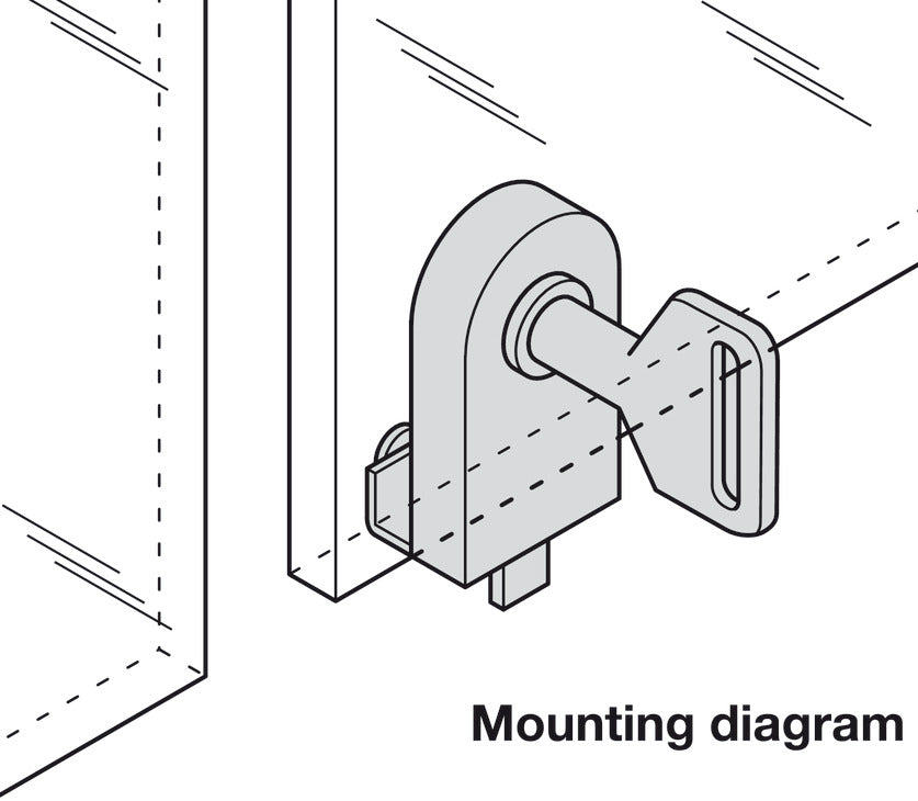 Glass Door Lock, Non-Boring