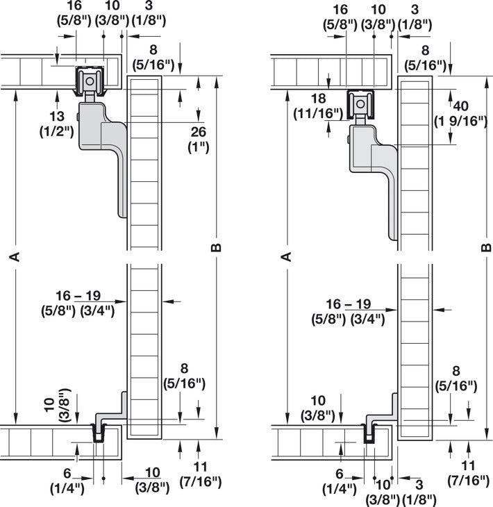 Sliding Door Hardware, Slido F-Line21 20A, set
