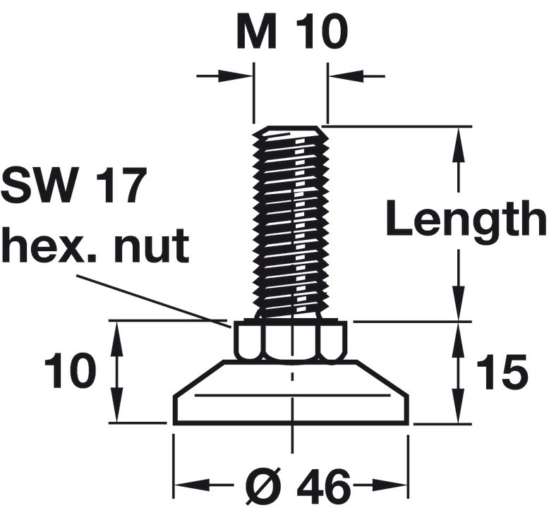 Base Leveler, M10, Fixed