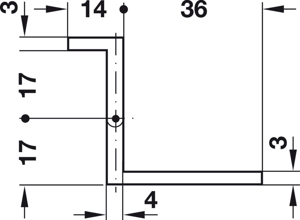 Cranked Butt Hinge, Neuform, Brass, for Overlay Doors