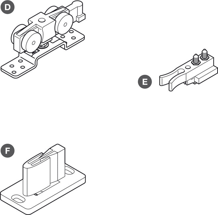 Sliding door fitting, Slido D-Line11 160P Set