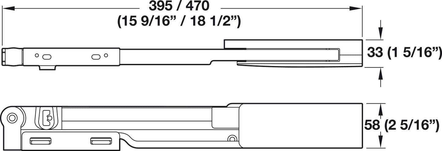 Lateral Swing Fitting, Swingfront 20 FB, for wooden or narrow aluminum frame doors