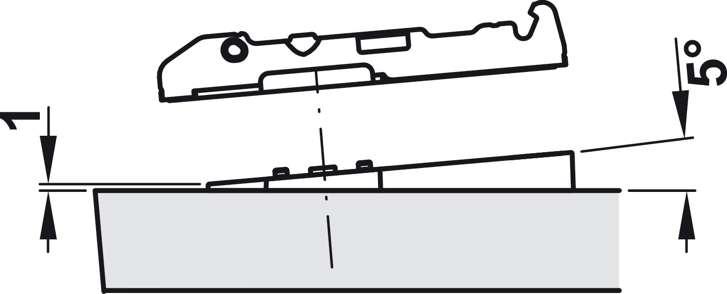 Wedges, for Grass TIOMOS Mounting Plates, +5° Wedge