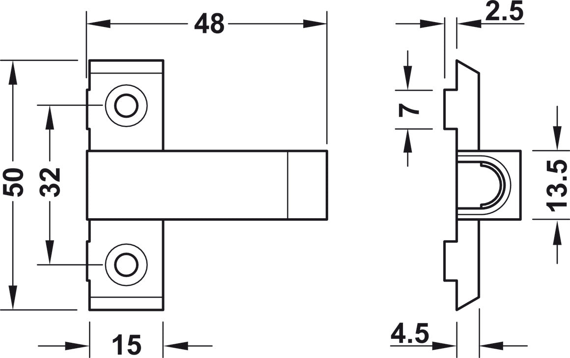 Magnetic PUSH Latch Adapter, with Adjustment