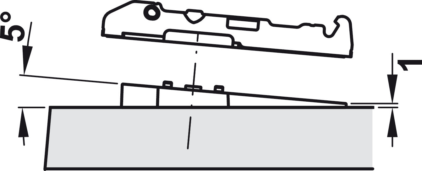 Wedges, for Grass TIOMOS Mounting Plates, +5° Wedge