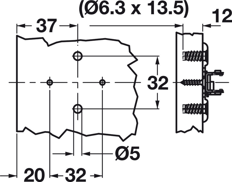 Wing Baseplate, Grass TIOMOs, 4-Point Fixing with Pre-Mounted Euro Screws