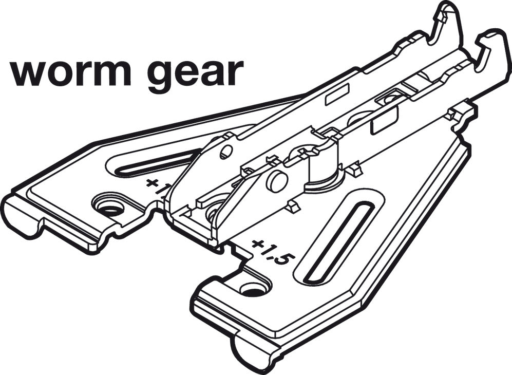 Face Frame Adapter Baseplate, Grass TIOMOS, 2 Point Fixing via Worm Gear