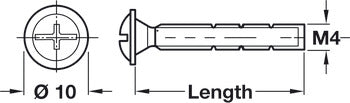 Decorative Hardware Screw, M4, Cut Off