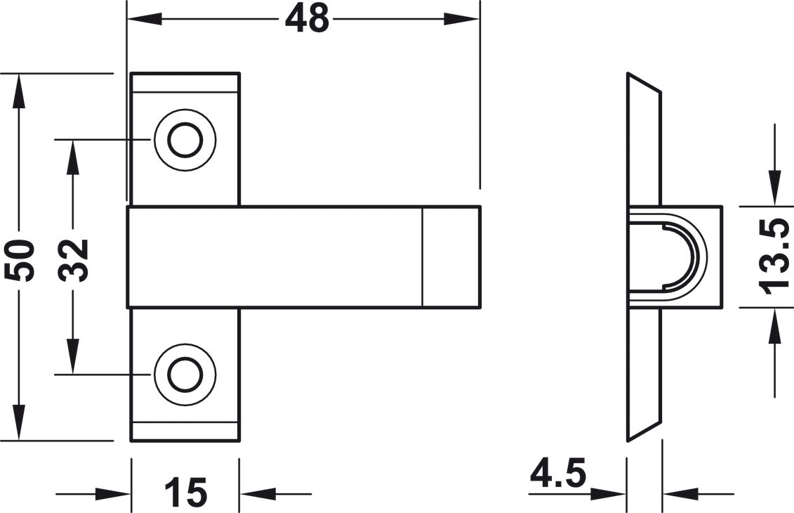 Magnetic PUSH Latch Adapter, with Adjustment