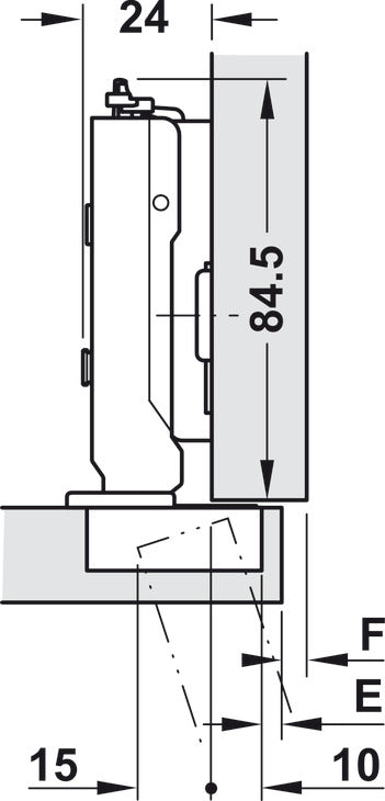 Concealed Hinge, Grass Tiomos 110°, Full Overlay Mounting