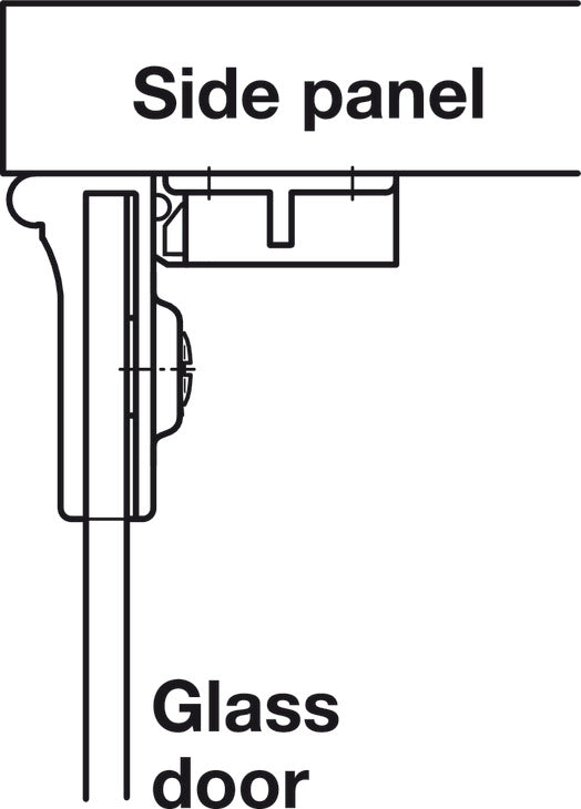 Hinge, Opening angle 170°, inset mounting