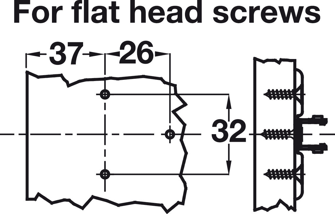 Wing Baseplate, Grass TIOMOS, 3-Point Fixing with Wood Screws