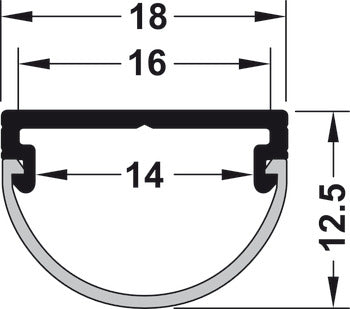 Aluminum Profile, for Loox LED Lighting, Surface Mount