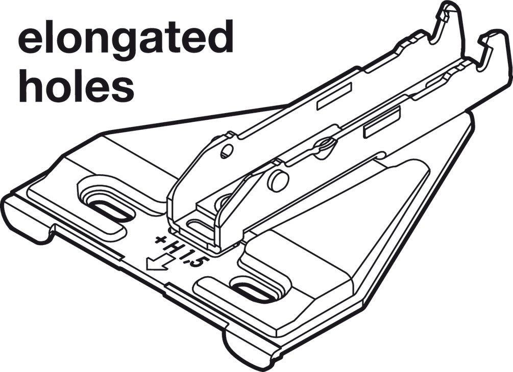 Face Frame Adapter Baseplate, Grass TIOMOS, 2 Point Fixing, with Elongated Holes
