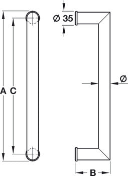 Door Handle, Stainless steel, FSB, model 66 6669