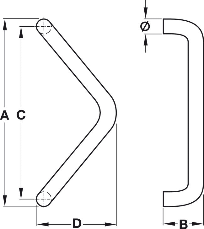 Pull Handle, Stainless Steel Matt