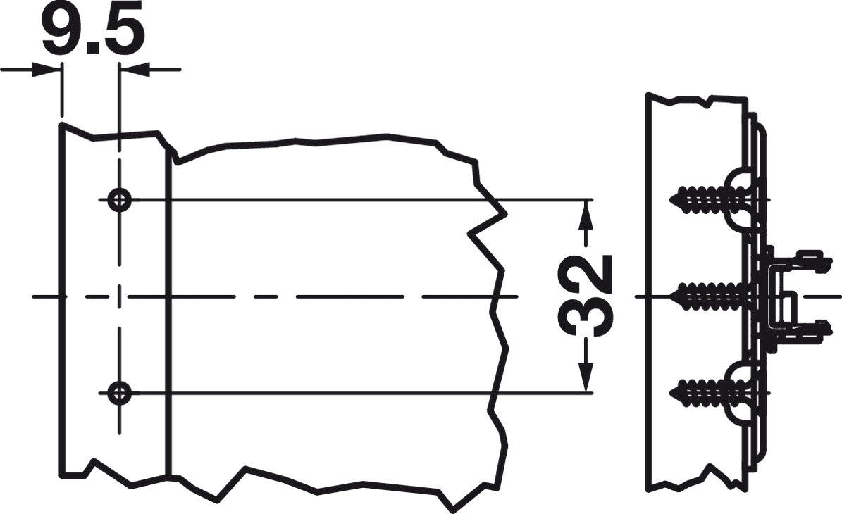 Face Frame Adapter Baseplate, Grass TIOMOS, 2 Point Fixing via Worm Gear