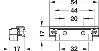 Adapter Bracket, for Lid Stays